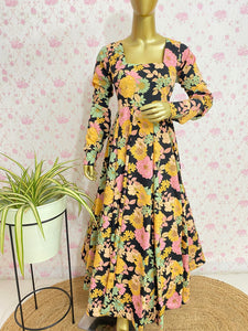 Black printed dress