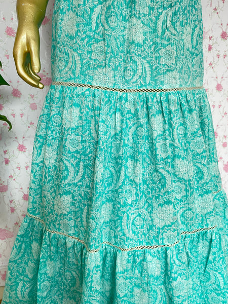 Sea green katha cotton dress