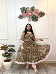 Mehndi chiffon anarkali kurti - kasumi.in