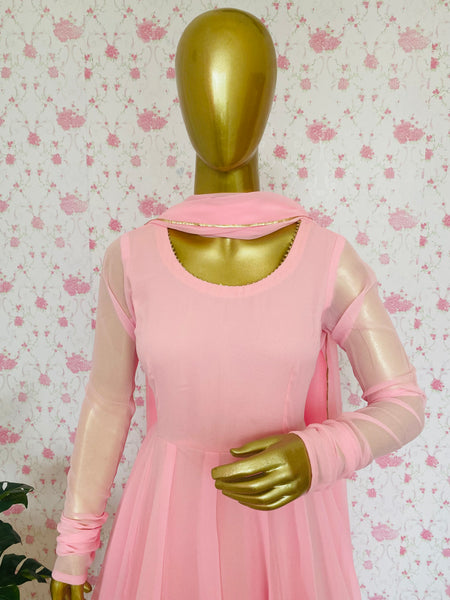 Pastel pink anarkali