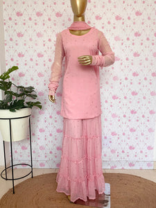 Rose pink sharara set