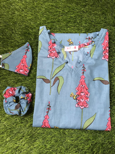 Grey printed kurti