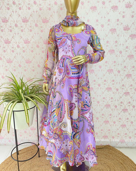 Lavender printed dress