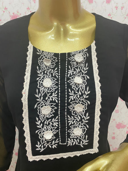 Black embroidered kurti