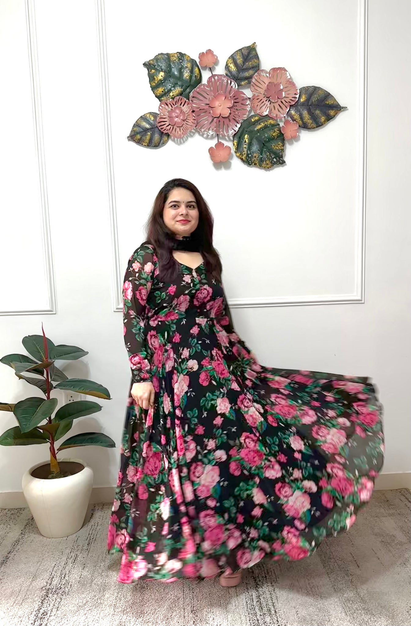 Gulab black georgette anarkali