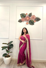 Wine shaded georgette saree - kasumi.in