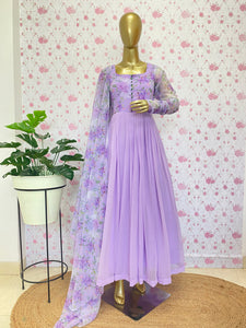 Printed lavender dress