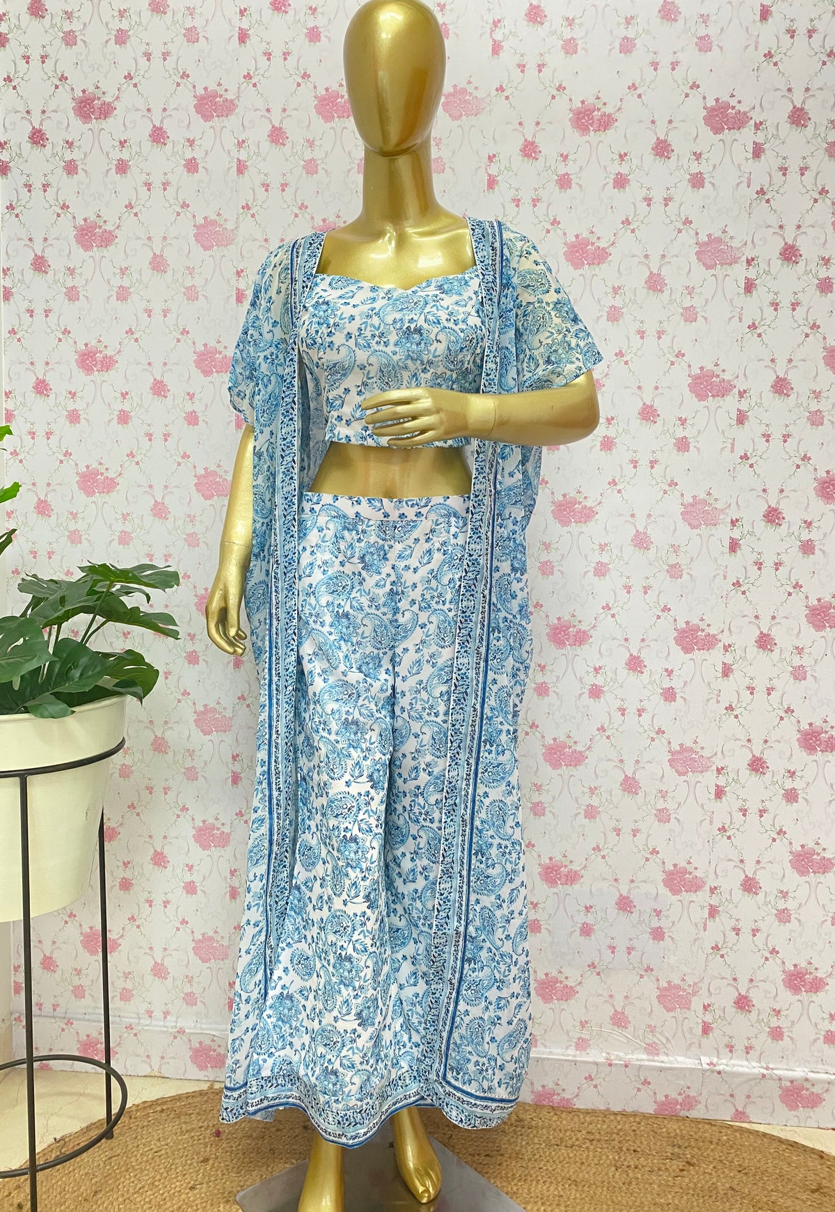 Blue printed co ord set - kasumi.in