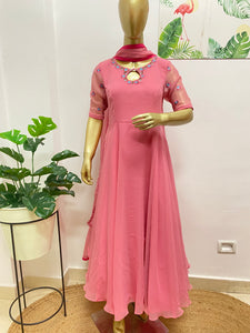 Rose embroidered dress