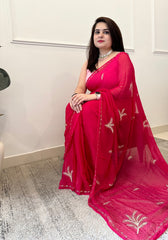 Rani pink chiffon saree - kasumi.in