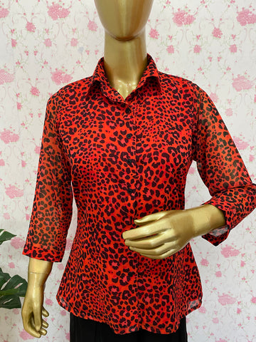 Printed chiffon shirt