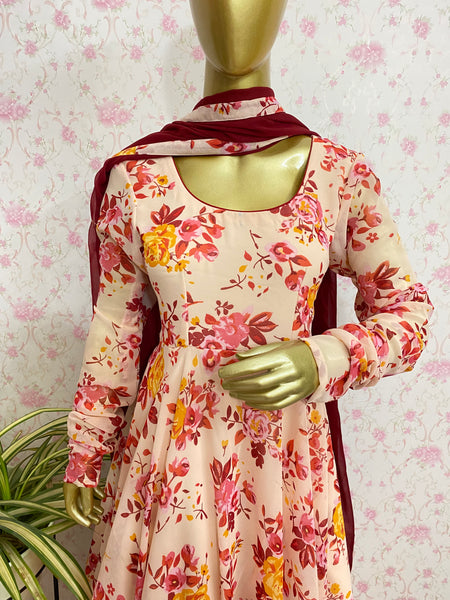 Light peach printed dress