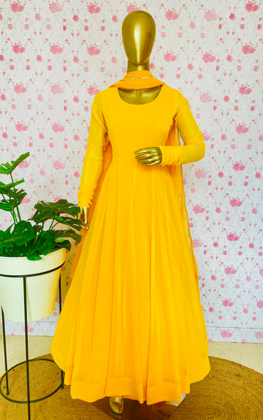 Sunflower yellow anarkali