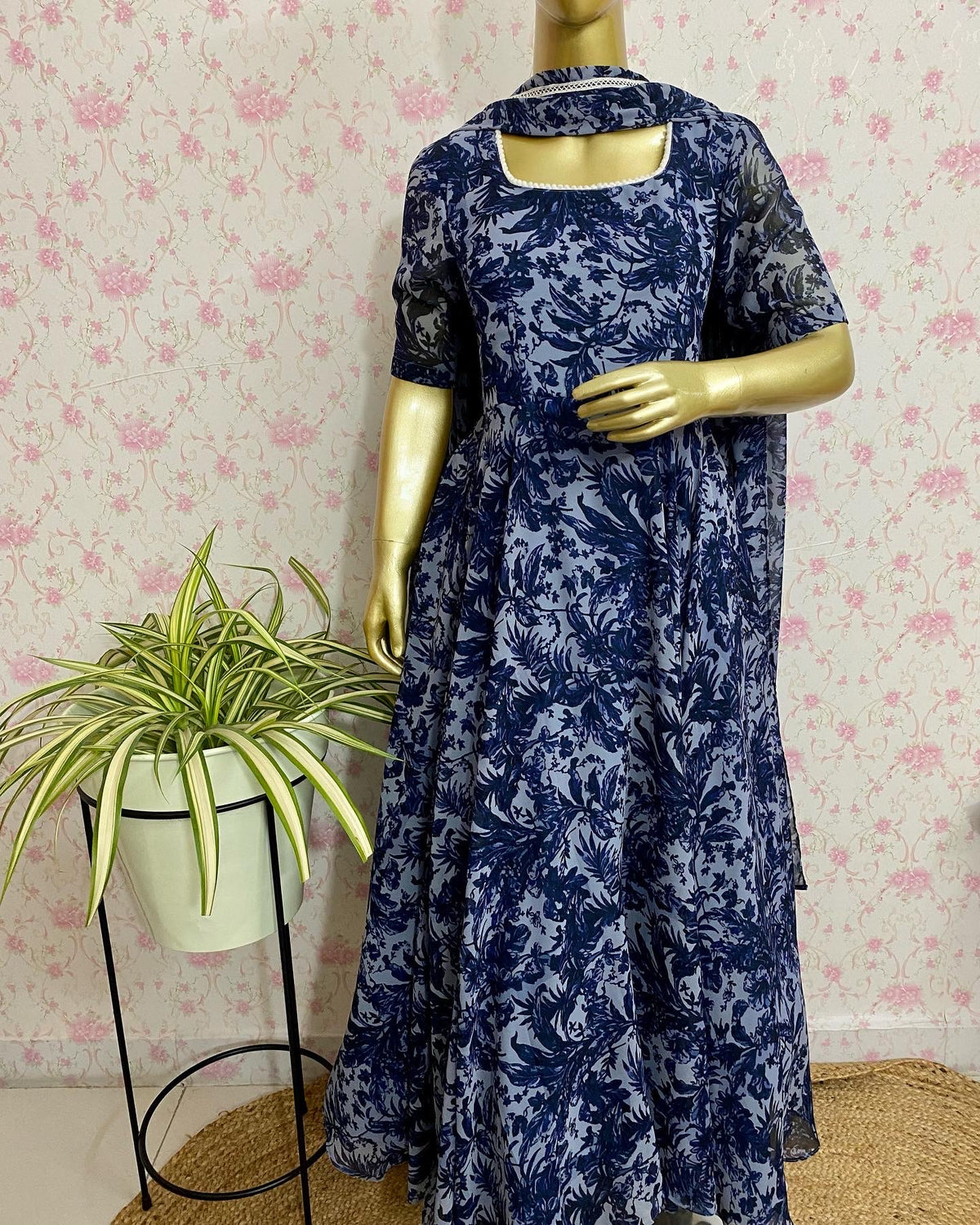 Blue georgette dress - kasumi.in