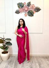 Rani pink chinon saree - kasumi.in