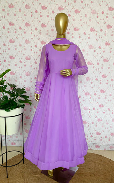Lavender solid anarkali