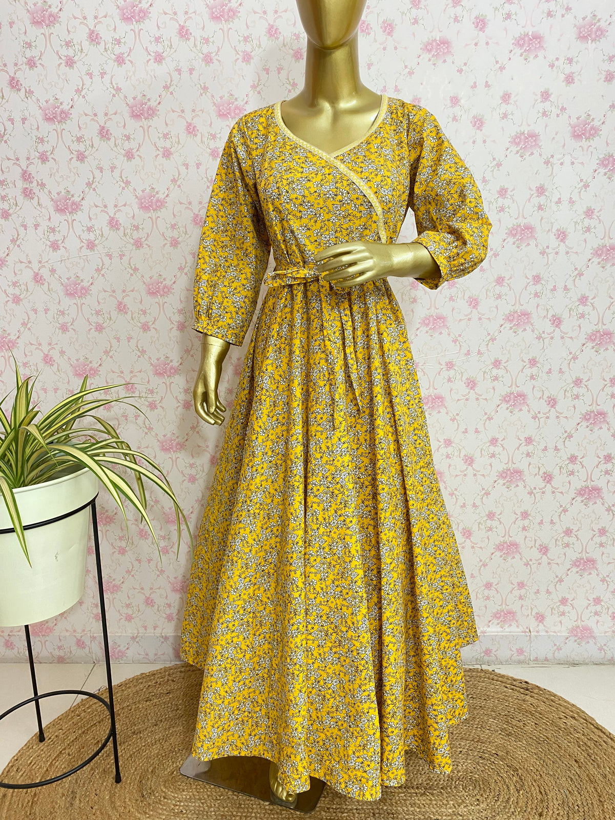 Yellow cotton dress - kasumi.in